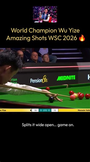 Wu Yize Amazing Shots from World Snooker Championship 2026 pt 1 🔥 #snooker #shorts #shortsfeed