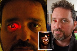 Filmmaker uses Terminator-style fake eye that GLOWS RED and can record 30 minutes of footage