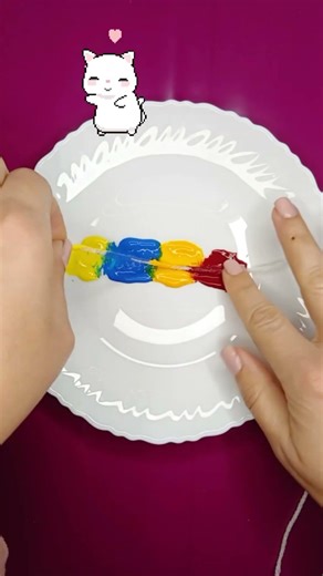 Creating Abstract Art Using String & Acrylic Paint 🎨 #AbstractArt #AcrylicPainting