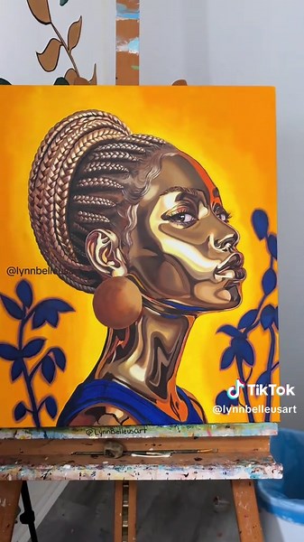 I spent 3 straight days painting these braids alone. Layer after layer, adjusting the structure, softness, highlights, until they finally looked realistic. Actually braiding this hairstyle in real life would’ve taken me far less time. Still, I enjoyed every minute of it! 😊 Title: Measured Distance 20x24 inches, Acrylic Sign up for Original Artwork release info, link in bio. Fine art Prints are now available #contemporaryart #fineartprints #blackart #blackartist #protectivestyles