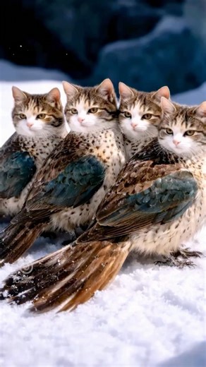 SpiraLuv Creative on Instagram: "Noisy Catbirds #creepycute #weirdcore #catlover #hybridcreature #bird"