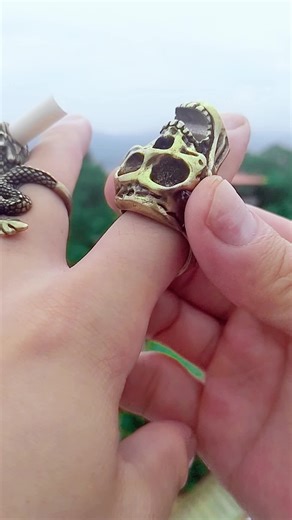 Creative Copper Skull Ring smoking clips smoking stand#smokingstand #smokingclips #skullrings