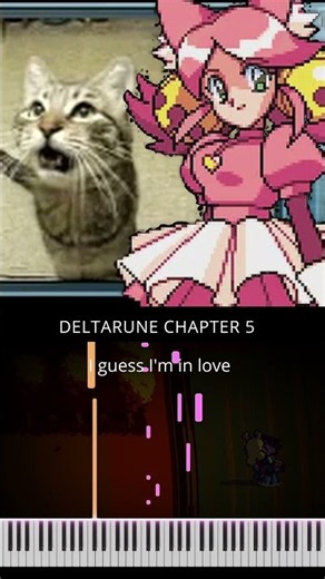 I guess I'm in love - DELTARUNE Chapter 5 | Piano Cover Tutorial/Visualizer #shorts cat version