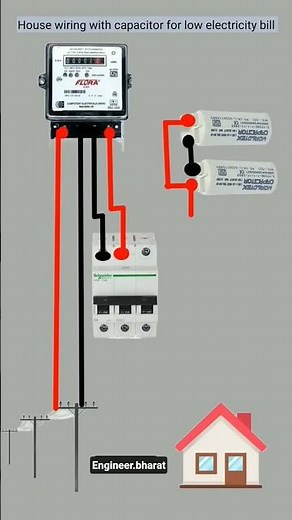 ▶️ meter connection 🏠 house wiring diagram #electrical #electricalwiring #electrician #drawing