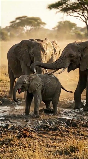 Baby Elephant Was STUCK… 🐘 #Shorts