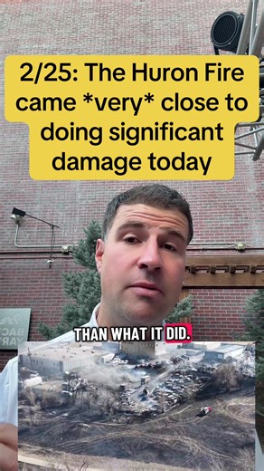 2/25: The Huron Fire came *very* close to doing significant damage today #colorado #coloradoweather #weather #fire #meteorologist