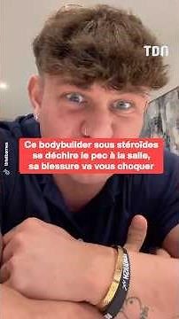 This bodybuilder on steroids tears his pec in the gym, his injury will shock you