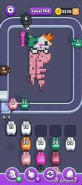 Pixel Flow _ Level 144 #games #gaming #mobilegame #pixelflow #sorts #sortpuzzlegame #hardlevel