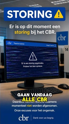 🚨 CBR-STORING! Geen theorie-examens vandaag ⚠️