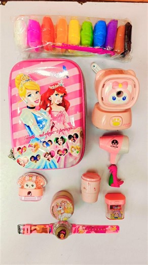 Unboxing unique fancy stationery, pencil box, clay, Sharpener, Pen, Watch, Eraser #schoolsupplies