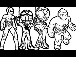 🔴🔴 Drawings of the Marvel's SPIDEY and His Amazing Friends Vs GHOST FORCE Andy - Mike - Spin