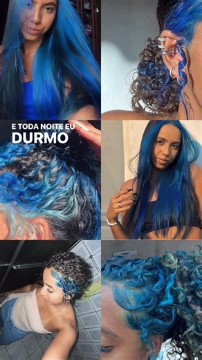 Ana Beatriz on Instagram: "toda noiteeeeeee 🩵🩵🩵🩵 #explorar #lettring #cabeloazul #bluehair"