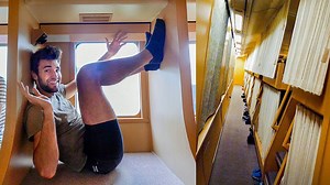 Trying an overnight capsule hotel train in Japan!