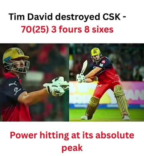 Tim David DESTROYED CSK! 8 Sixes in 25 Balls! #IPL2026 #RCB #TimDavid #shortsfeed