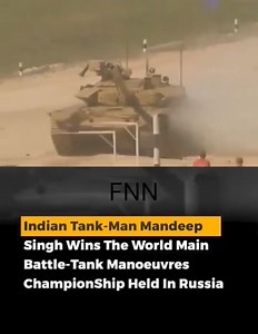 1M views · 27K reactions | Proudest Moment: Sikh tank driver Sardar Mandeep Singh Army jawan drove a 50 tonne machine and won the World Main Battle Tank Maneuvers Championship held in Russia. #indianarmy #india #Mandeepsingh #armyjawan #FrontlineNewsNetwork | Frontline News Network | Facebook