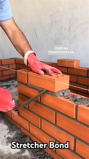 New style trowel, Stretcher Bond 🧱⛪️🗽#bricklaying #brickwork