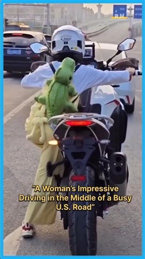 Woman Stuns America With Incredible Driving Skills on Busy US Road | #us #america #bikeride #shorts