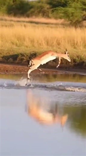 That Gazelle Jump Was PERFECT 😲 #wildlifeshorts #amazingshot