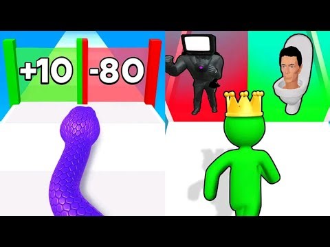 Snake Run Race VS Giant Rush Max All Levels Gameplay Android,iOS NEW UPDATE