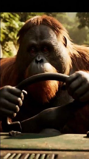 Real Monkey Driving Off-Road Jeep in Mountain Jungle #MonkeyDriving #OffRoadAdventure #4KCinematic