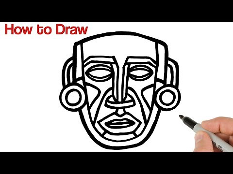 How to Draw Mayan Mask | Native Americans Mask Drawing
