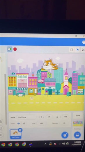 Scratch Flying cat program #shorts #scratch