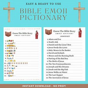 Kids Bible Activity Emoji Game: Printable Sunday School Activity (PDF Download) - Etsy