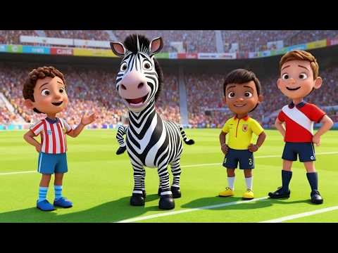 Zebra Referee’s Football Match | Funny Kids Nursery Rhyme Animation