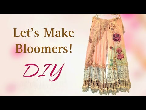 DIY How To Make Beautiful Bloomers / Palazzo Pants From Thrift Store Finds
