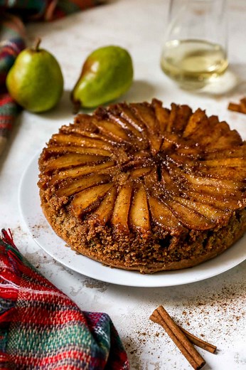 Upside Down Pear Cake Recipe ⬇️ | Kim's Cravings