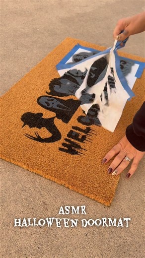 ASMR Halloween doormat 🎃 #doormat #halloween #horror #smallbusiness #asmr #halloweendoormat #doormatsofinstagram #doormats #asmrsounds #decor #diydoormat #doormatdesign #art #halloweendecor #crafts #diycrafts #homedecor #customdoormat #handmade #asmrcrunch #asmrvideo | Freya Made
