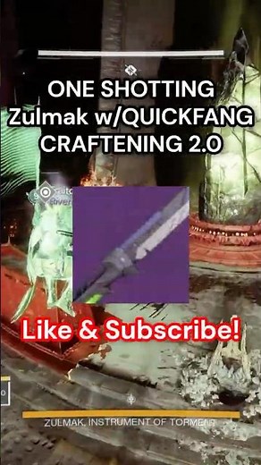 CRAFTENING 2.0 Sword ONE SHOTS Zulmak! #destiny2 #destiny2edgeoffate #bungiedestiny2 #bungie