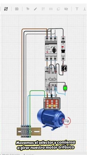 Arranque directo de Motor Trifásico con Selector #automatización #ingenieria #electricidad