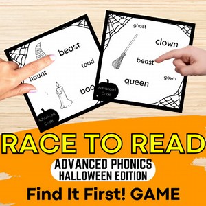 VCE Vowel Teams Long Vowel OG Reading Activity - Halloween Orton Gillingham Game