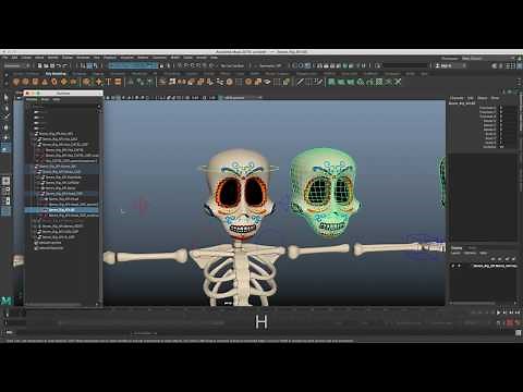 Free Animation Rig Maya Demo - "Bones" Skeleton Character