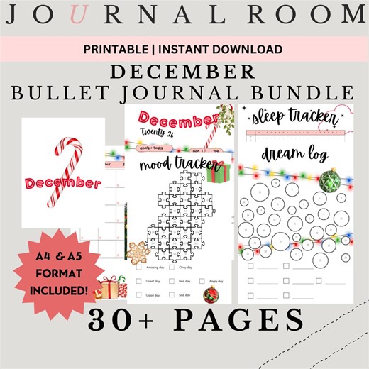 December 2026 Bullet Journal Printable Bundle Colorful | All in One Track Goals, Habit, Reading Bullett (digital Download) - Etsy Canada