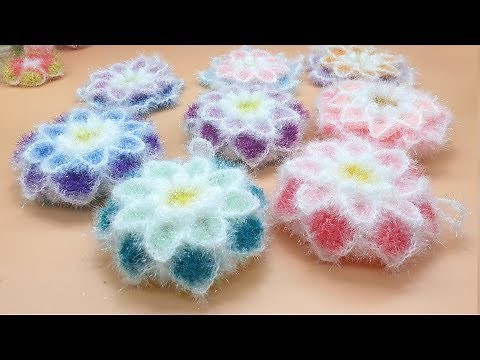 [코바늘뜨개crochet] 라일리 호빵 수세미뜨기 Crochet Dish Scrubby