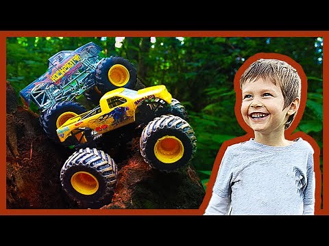 Toy Monster Trucks Go Hiking