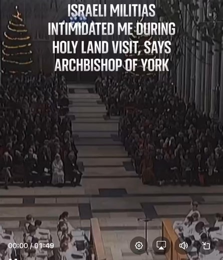 The Archbishop of York, Stephen Cottrell, has revealed he was 'intimidated' by Israeli militias during visit his to the Holy Land this year, saying he was stopped at checkpoints, and militias told him he could not visit Palestinian families in the occupied West Bank. Just waiting for the Board of Deputies and the Campaign Against Antisemitism to call on Keir Starmer to proscribe the Archbishop as a terrorist… and for Starmer to do it. | The Daily Politik