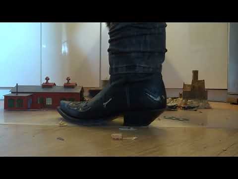 Sendra Cowboy Boots stomp, trample and destroy vintage model train collectibles