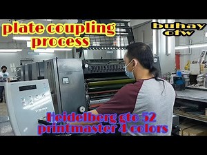 Plate coupling process by operator / heidelberg GTO 52 printmaster machine 4 colors l katol official