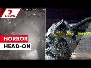 Shocking high-speed head-on South-Eastern Freeway crash caught on dashcam | 7NEWS