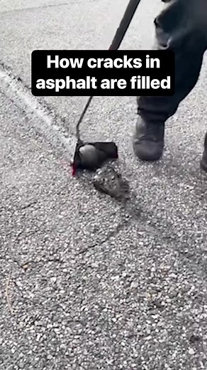 Watch the captivating process of filling cracks in pavement. #construction #roads #asphalt | Business Insider Africa