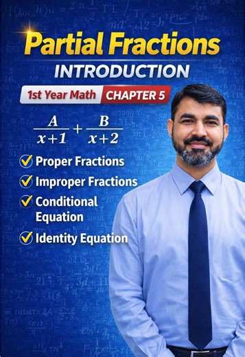 Partial Fractions Introduction | 1st Year Math Chapter 5 Proper Fractions Improper Fractions Conditional Equation Identity Equation #math #partialfractions #fscmath #1styearmath #mathematics