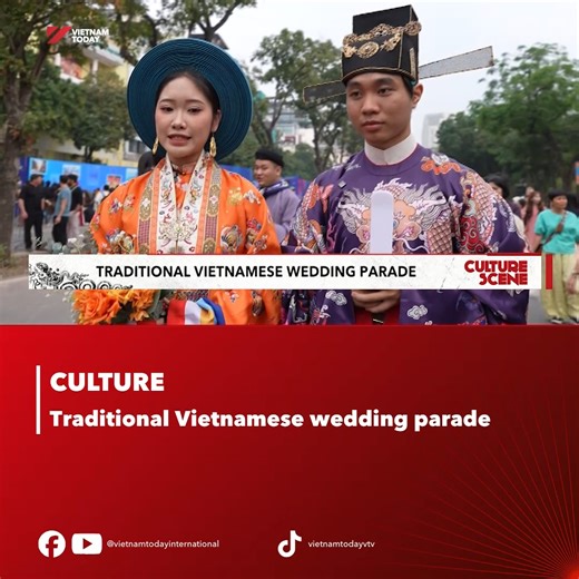 A vibrant wedding parade brought Vietnamese traditions to life at Vietnam Happy Fest 2025. “Bách Hoa Hỷ Sự” showcased classic wedding attire, ceremonial customs and timeless cultural beauty, from Nhật Bình and Giao Lĩnh outfits to traditional headpieces and sashes. A celebration of heritage, love and the pride carried through generations. #vietnamtoday #yourwindowonvietnam #vtv #vietnamhappyfest2025 #wedding #aodai #traditionalwedding | Vietnam Today