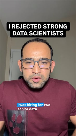 datascience.interview on Instagram: "Why I rejected “strong” Data Scientists for this role 💻🛡️ When I was hiring for Senior Data Scientist roles, I noticed the same pattern again and again in interviews. Many candidates had solid technical skills. But very few could cross what I call the “senior gap.”in this Interview. In high-stakes areas like Bot Management and Anomaly Detection, Python and ML libraries are just the baseline. That’s expected. What actually determines a Yes from a hiring mana