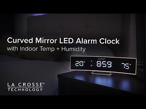 602-247 Curved Mirror LED Dual Alarm Clock