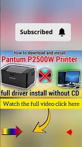 How to download and install Pantum P2500W Printer driver on Windows without a CD. Pantum support.