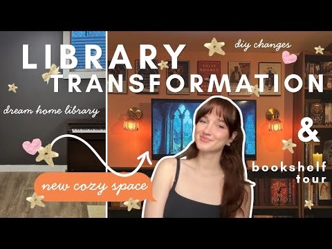 DREAM LIBRARY TRANSFORMATION 📚💕 | home library transformation, DIY, Bookshelf tour VLOG
