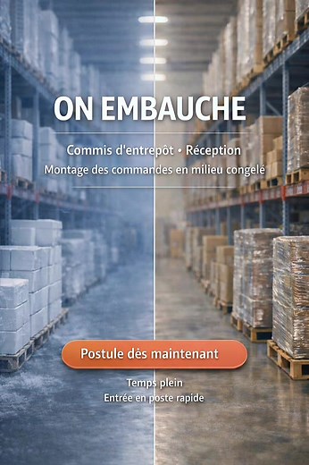 Commis d’entrepôt fiable et efficace. Préparation de commandes et inventaire. #saveurssante #commisdentrepot #entrepot